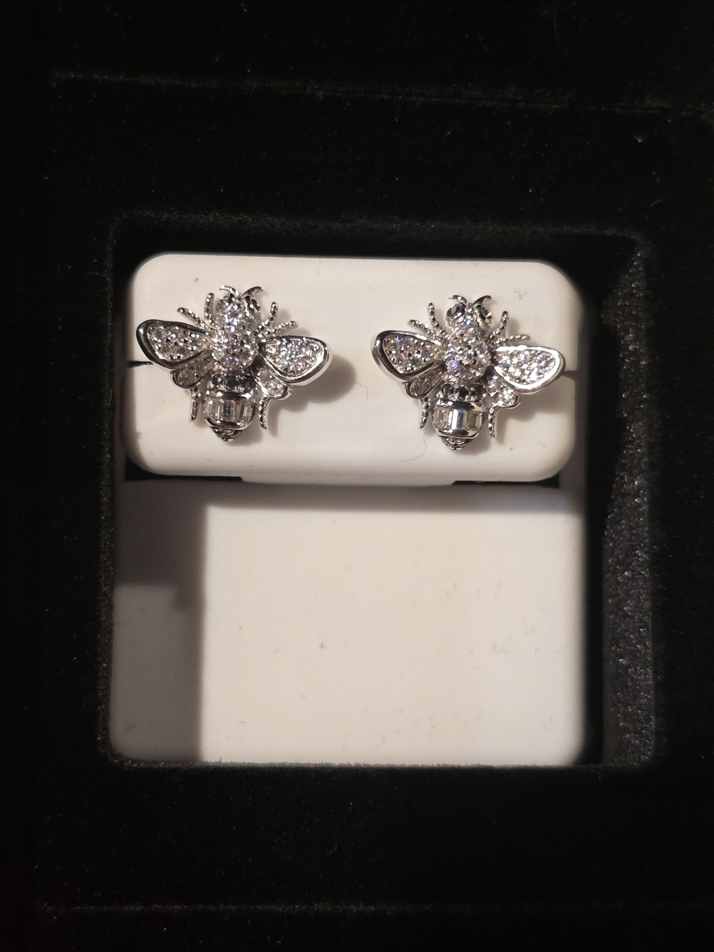 2 CTW Moissanite, 925 Silver Bee Stud Earrings